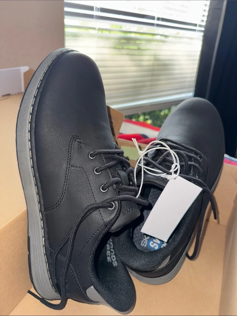 Skechers Black Men's Lace-Up Oxfords